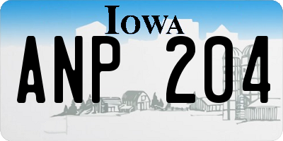 IA license plate ANP204