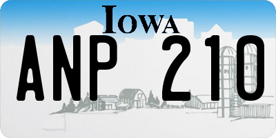 IA license plate ANP210