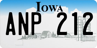 IA license plate ANP212