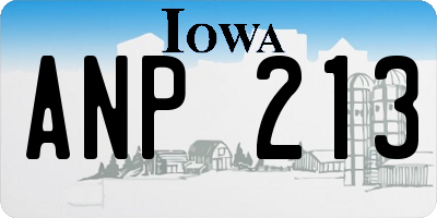 IA license plate ANP213