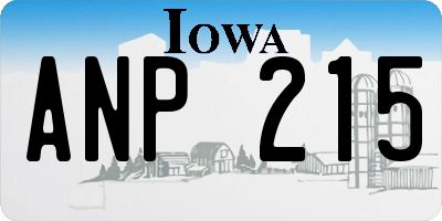 IA license plate ANP215