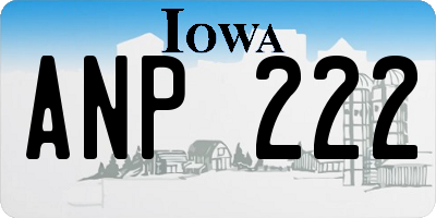 IA license plate ANP222