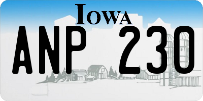 IA license plate ANP230