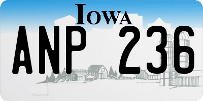 IA license plate ANP236