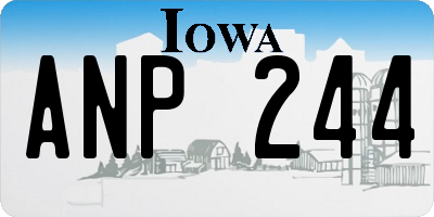 IA license plate ANP244