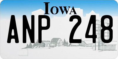 IA license plate ANP248