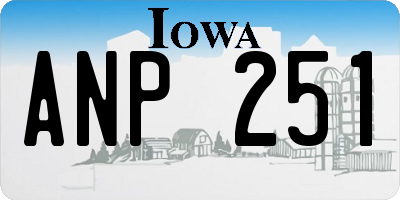 IA license plate ANP251