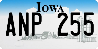 IA license plate ANP255