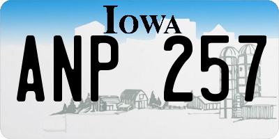 IA license plate ANP257