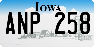 IA license plate ANP258