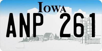 IA license plate ANP261