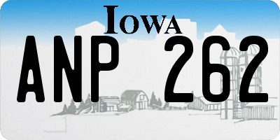 IA license plate ANP262