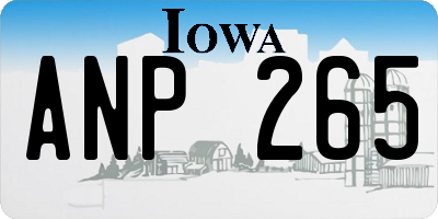 IA license plate ANP265