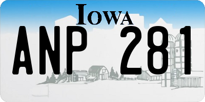 IA license plate ANP281