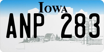 IA license plate ANP283