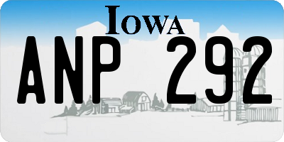 IA license plate ANP292