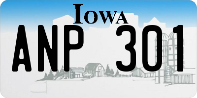 IA license plate ANP301