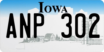 IA license plate ANP302