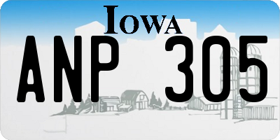 IA license plate ANP305
