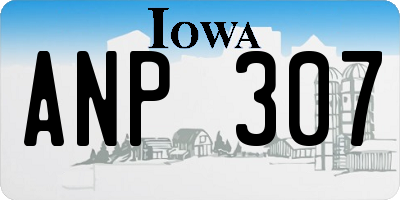 IA license plate ANP307