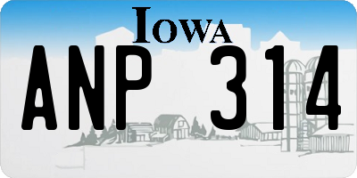 IA license plate ANP314