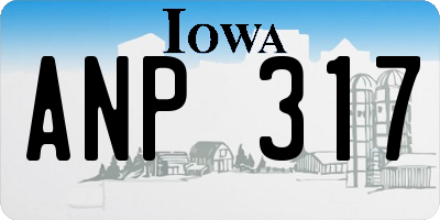 IA license plate ANP317