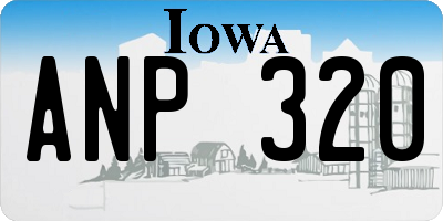 IA license plate ANP320