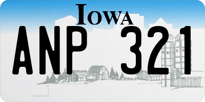 IA license plate ANP321
