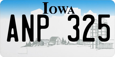 IA license plate ANP325