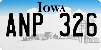 IA license plate ANP326