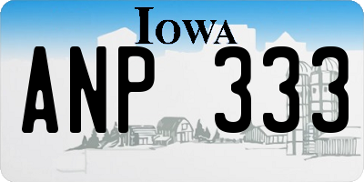IA license plate ANP333