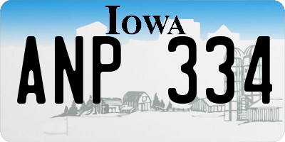 IA license plate ANP334