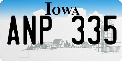 IA license plate ANP335