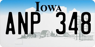 IA license plate ANP348