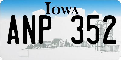 IA license plate ANP352