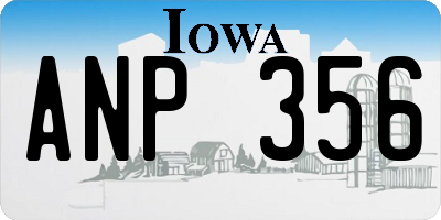 IA license plate ANP356