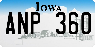 IA license plate ANP360