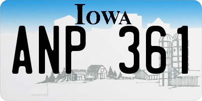 IA license plate ANP361