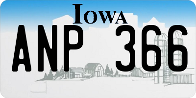 IA license plate ANP366
