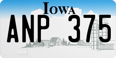 IA license plate ANP375