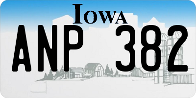 IA license plate ANP382