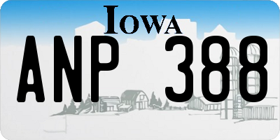 IA license plate ANP388