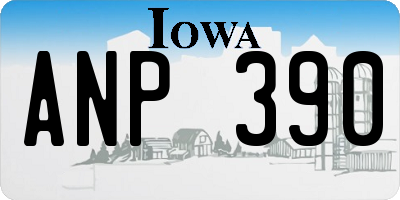 IA license plate ANP390