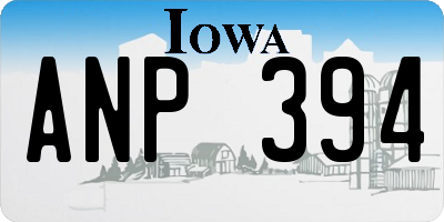 IA license plate ANP394