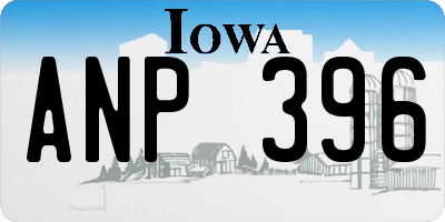 IA license plate ANP396