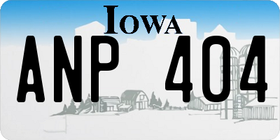 IA license plate ANP404