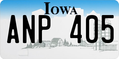 IA license plate ANP405
