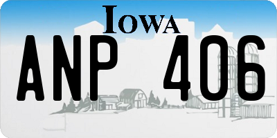 IA license plate ANP406