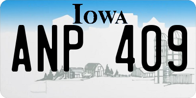 IA license plate ANP409