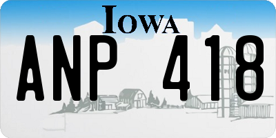 IA license plate ANP418